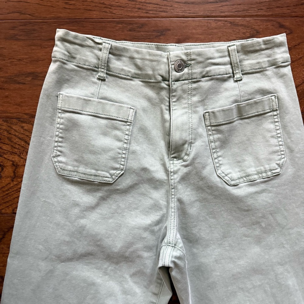 LC Lauren Conrad Wide-Leg Capri Pants Green 12P - Picture 2 of 13